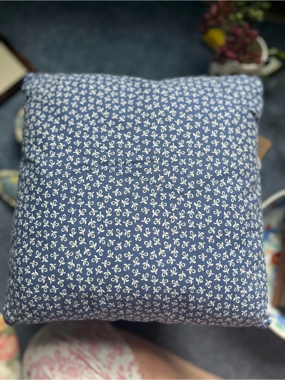 Patchwork Floral Quilted Pillow - Multicolor
